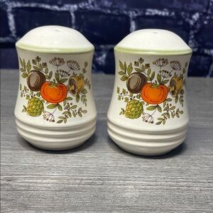 Vintage Floral Mushroom Salt and Pepper Shakers